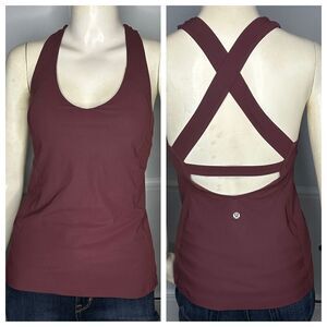 Lululemon Long Breath 2-In-1 Tank In Redwood / Auburn Size 4